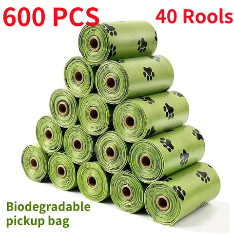 30/600 Pcs Dog Poop Bags for dog Large Cat Waste Bags Doggie Outdoor Home Clean Refill Garbage Bag Pet Supplies 15 Bags/ Roll