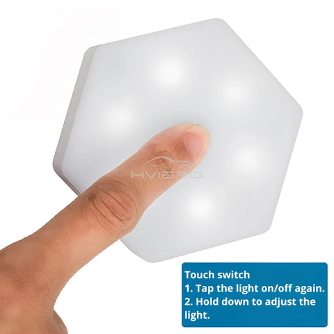 Honeycomb Wall Lamp RGB LED Quantum Wireless Hexagon Touch Sensor Night Light indoor Bedroom Cabinet Decoration remote Control