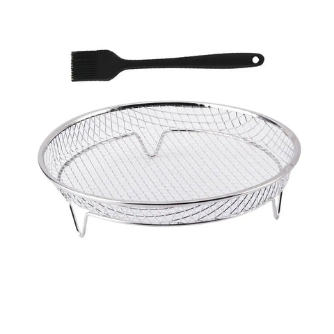Air Fryer Rack Baking Tray Stackable Grilling304Stainless Steel Airfryer Oven Grill Steamer Cooker Kitchen Gadgets Cooking Tools