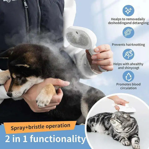 Sale Cat Brush with Steam Dog Spray Pet Steam Massage Brush Spray Hair Removal Comb Massage Steamer Comb for Long Hair Dogs Cats