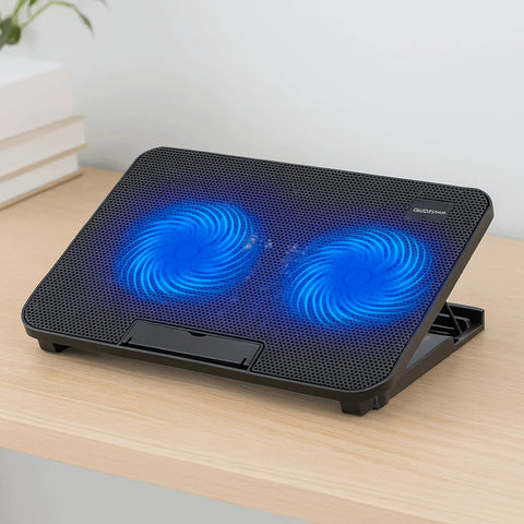 Portable Adjustable Laptop Cooling Pad USB Port Metal Mesh Laptop Cooler Fan LED Light Notebook Cooler Office