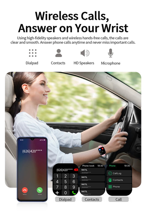 2025 New Smartwatch 1.83‘‘HD Screen with Wireless Call Sport Fitness Tracker Music Control Sedentary Reminder for Men Women Gift